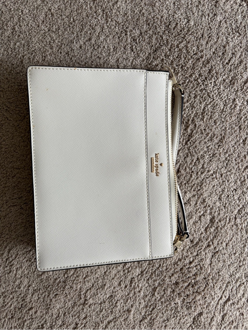 kate spade White Saffiano Leather Bag with Gold Hardware
